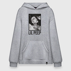 Толстовка-худи оверсайз Lil Peep: Black Style, цвет: меланж