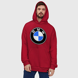 Толстовка-худи оверсайз Logo BMW, цвет: красный — фото 2