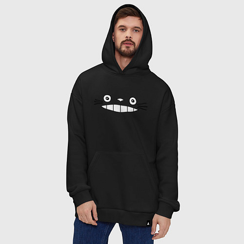 Худи оверсайз Totoro face / Черный – фото 4
