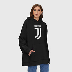 Толстовка-худи оверсайз FC Juventus, цвет: черный — фото 2
