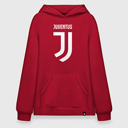 Толстовка-худи оверсайз FC Juventus, цвет: красный