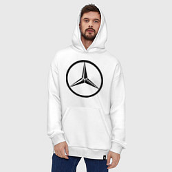 Толстовка-худи оверсайз Mercedes-Benz logo, цвет: белый — фото 2