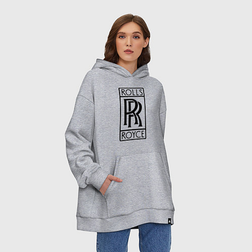 Худи оверсайз Rolls-Royce logo / Меланж – фото 3