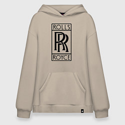 Толстовка-худи оверсайз Rolls-Royce logo, цвет: миндальный