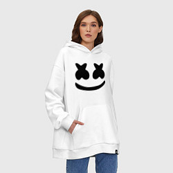 Толстовка-худи оверсайз Marshmello, цвет: белый — фото 2