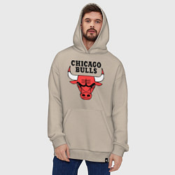 Толстовка-худи оверсайз Chicago Bulls, цвет: миндальный — фото 2