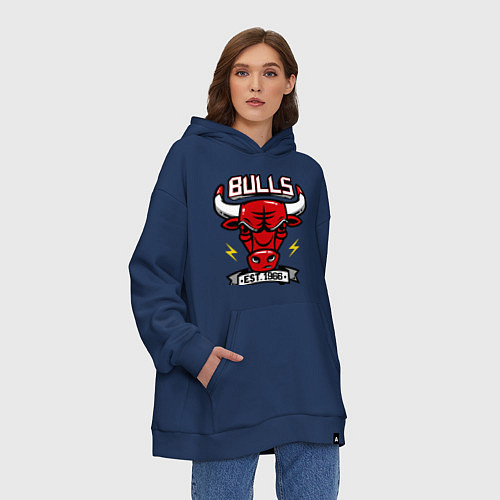 Худи оверсайз Chicago Bulls est. 1966 / Тёмно-синий – фото 3