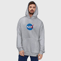 Толстовка-худи оверсайз NASA N7, цвет: меланж — фото 2