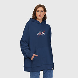 Толстовка-худи оверсайз NASA: Space Arrow, цвет: тёмно-синий — фото 2