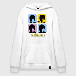 Толстовка-худи оверсайз The Beatles: pop-art, цвет: белый