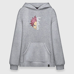 Толстовка-худи оверсайз Natsu Quote, цвет: меланж