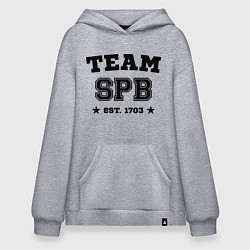 Толстовка-худи оверсайз Team SPB est. 1703, цвет: меланж