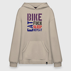 Худи оверсайз Bike eat sleep repeat