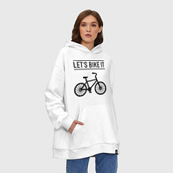 Толстовка-худи оверсайз Lets bike it, цвет: белый — фото 2