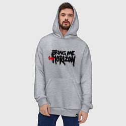 Толстовка-худи оверсайз Bring me the horizon, цвет: меланж — фото 2