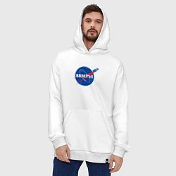 Толстовка-худи оверсайз NASA Delorean 88 mph, цвет: белый — фото 2