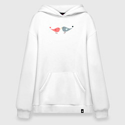 Худи оверсайз Птички-сердечки