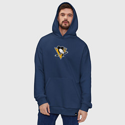 Толстовка-худи оверсайз Pittsburgh Penguins: Evgeni Malkin, цвет: тёмно-синий — фото 2