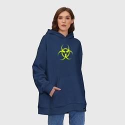 Толстовка-худи оверсайз BIOHAZARD, цвет: тёмно-синий — фото 2