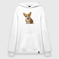 Толстовка-худи оверсайз КОРГИ, цвет: белый