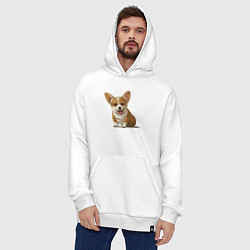 Толстовка-худи оверсайз КОРГИ, цвет: белый — фото 2