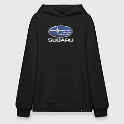 Толстовка-худи оверсайз SUBARU, цвет: черный