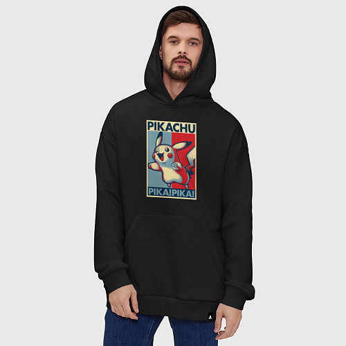 Худи оверсайз Пикачу / Черный – фото 4