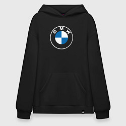 Толстовка-худи оверсайз BMW LOGO 2020, цвет: черный