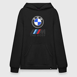 Толстовка-худи оверсайз BMW BOSS, цвет: черный