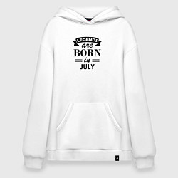 Толстовка-худи оверсайз Legends are born in july, цвет: белый