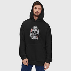 Толстовка-худи оверсайз Skull, цвет: черный — фото 2