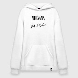 Толстовка-худи оверсайз NIRVANA АВТОГРАФ КУРТА КОБЕЙНА, цвет: белый