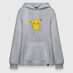 Толстовка-худи оверсайз Pikachu, цвет: меланж