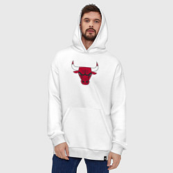Толстовка-худи оверсайз Chicago Bulls, цвет: белый — фото 2