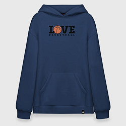 Толстовка-худи оверсайз Love Basketball, цвет: тёмно-синий