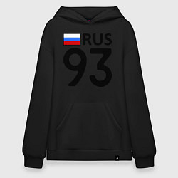 Толстовка-худи оверсайз RUS 93, цвет: черный