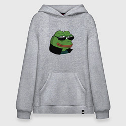 Толстовка-худи оверсайз Pepe в очках EZ, цвет: меланж