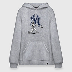 Толстовка-худи оверсайз New York Yankees - baseball team, цвет: меланж