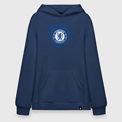 Толстовка-худи оверсайз Chelsea FC, цвет: тёмно-синий
