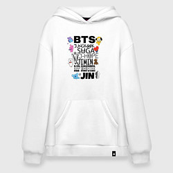 Толстовка-худи оверсайз BTS BT21, цвет: белый