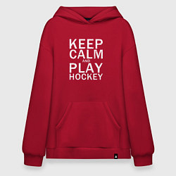 Толстовка-худи оверсайз K C a Play Hockey, цвет: красный