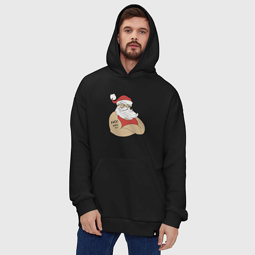 Худи оверсайз Santa Claus / Черный – фото 4