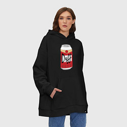 Толстовка-худи оверсайз Duff Beer, цвет: черный — фото 2