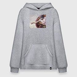 Толстовка-худи оверсайз Искусство, цвет: меланж