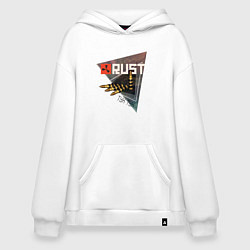 Толстовка-худи оверсайз Rust Стучим в дверь соседу Раст, цвет: белый