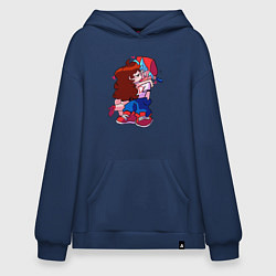 Толстовка-худи оверсайз Friday Night Funkin, цвет: тёмно-синий