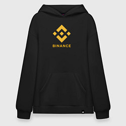 Толстовка-худи оверсайз BINANCE БИНАНС БИРЖА, цвет: черный