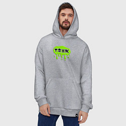 Толстовка-худи оверсайз Токсик toxik, цвет: меланж — фото 2