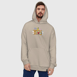 Толстовка-худи оверсайз BTS ПЕРСОНАЖИ BT21, цвет: миндальный — фото 2
