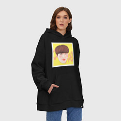 Толстовка-худи оверсайз Jung Hoseok, цвет: черный — фото 2